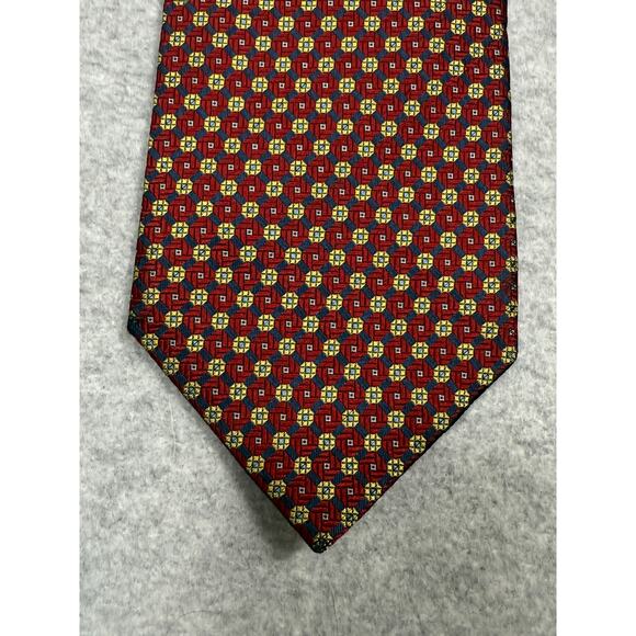 Brooks Brothers Red Gold Geometric Silk Neck Tie - Picture 5 of 7